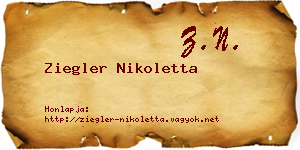 Ziegler Nikoletta névjegykártya